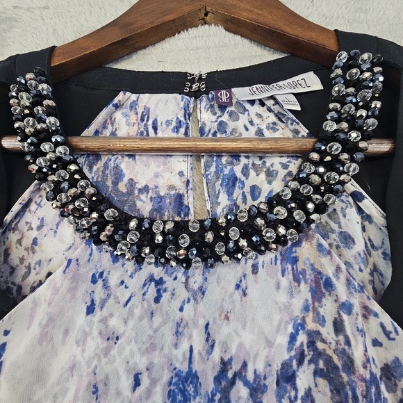 Jennifer Lopez Snakeskin Beaded Halter Top Women's Large Sleeveless Blouse Party - Picture 6 of 14